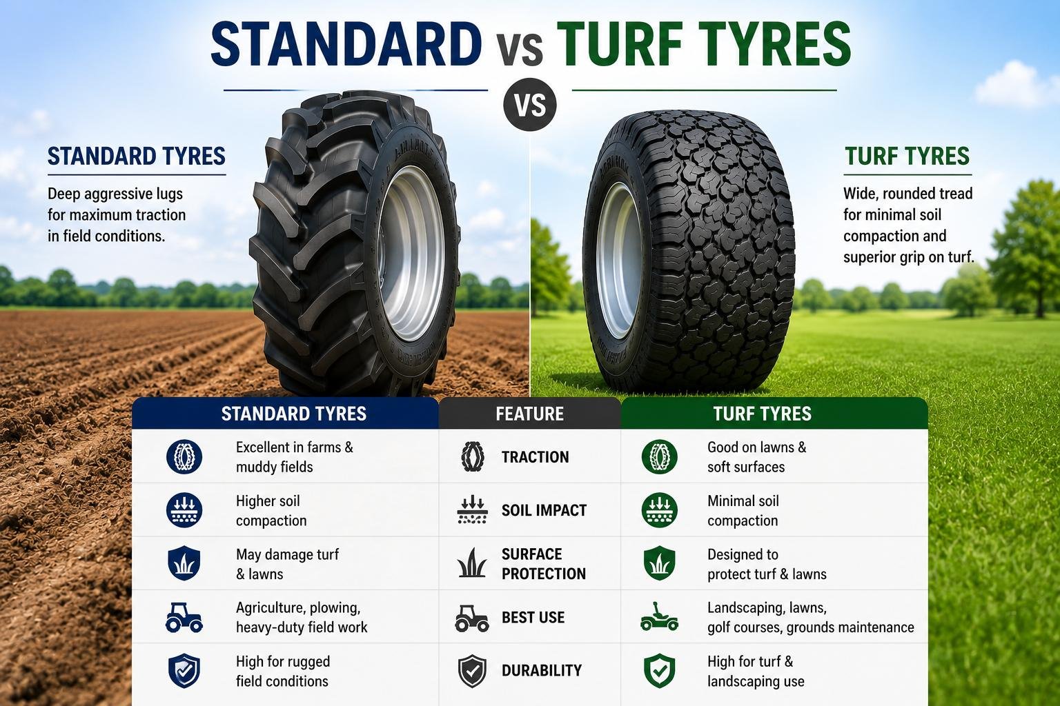 Standard Tyres vs Turf Tyres UAE